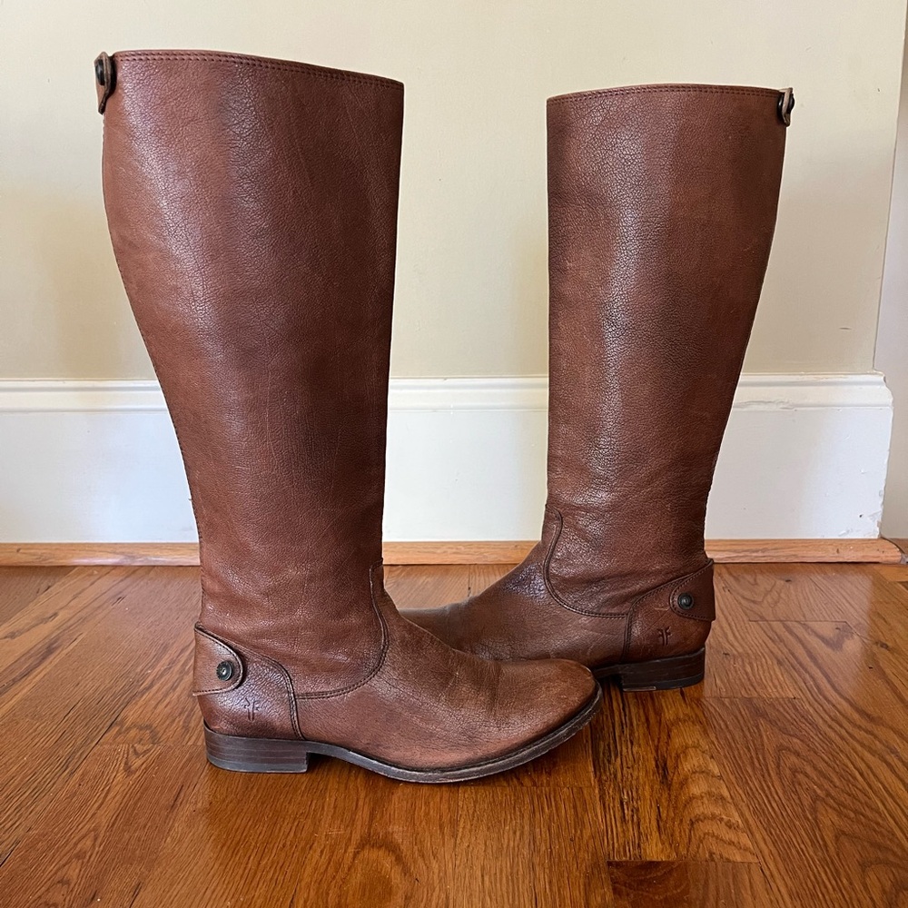 Frye Melissa‎ Button Back Zip Brown